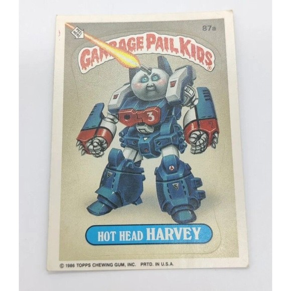 Hot Head Harvey 1986 Garbage Pail Kids 87a Front Copyright Card Sticker GPK 80s - Picture 1 of 2